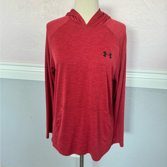 Under Armour Men’s HeatGear Long Sleeve Hooded Tee Red Size Small - Picture 2 of 14